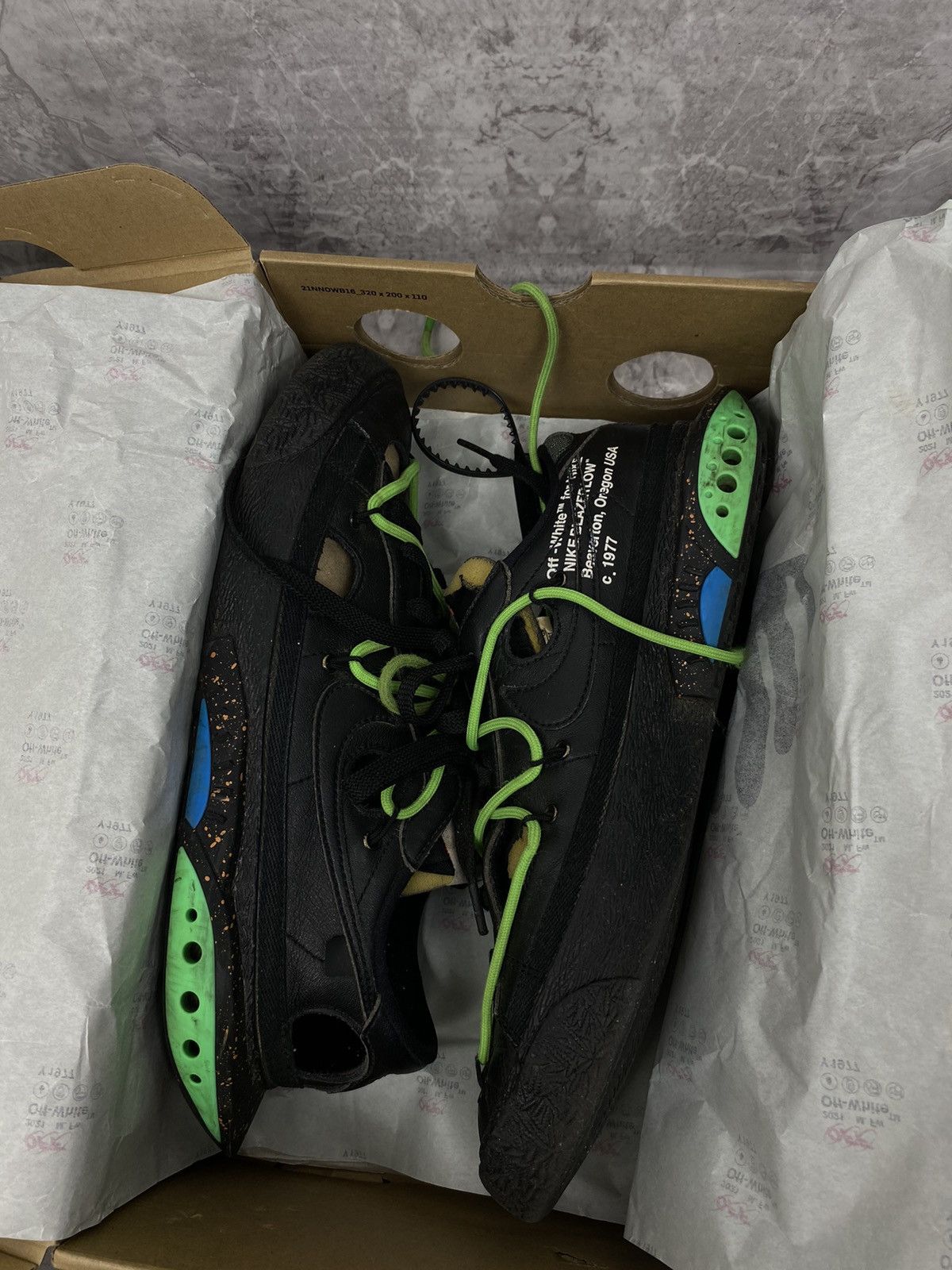 Nike Blazer Low Off-White Black Electro Green