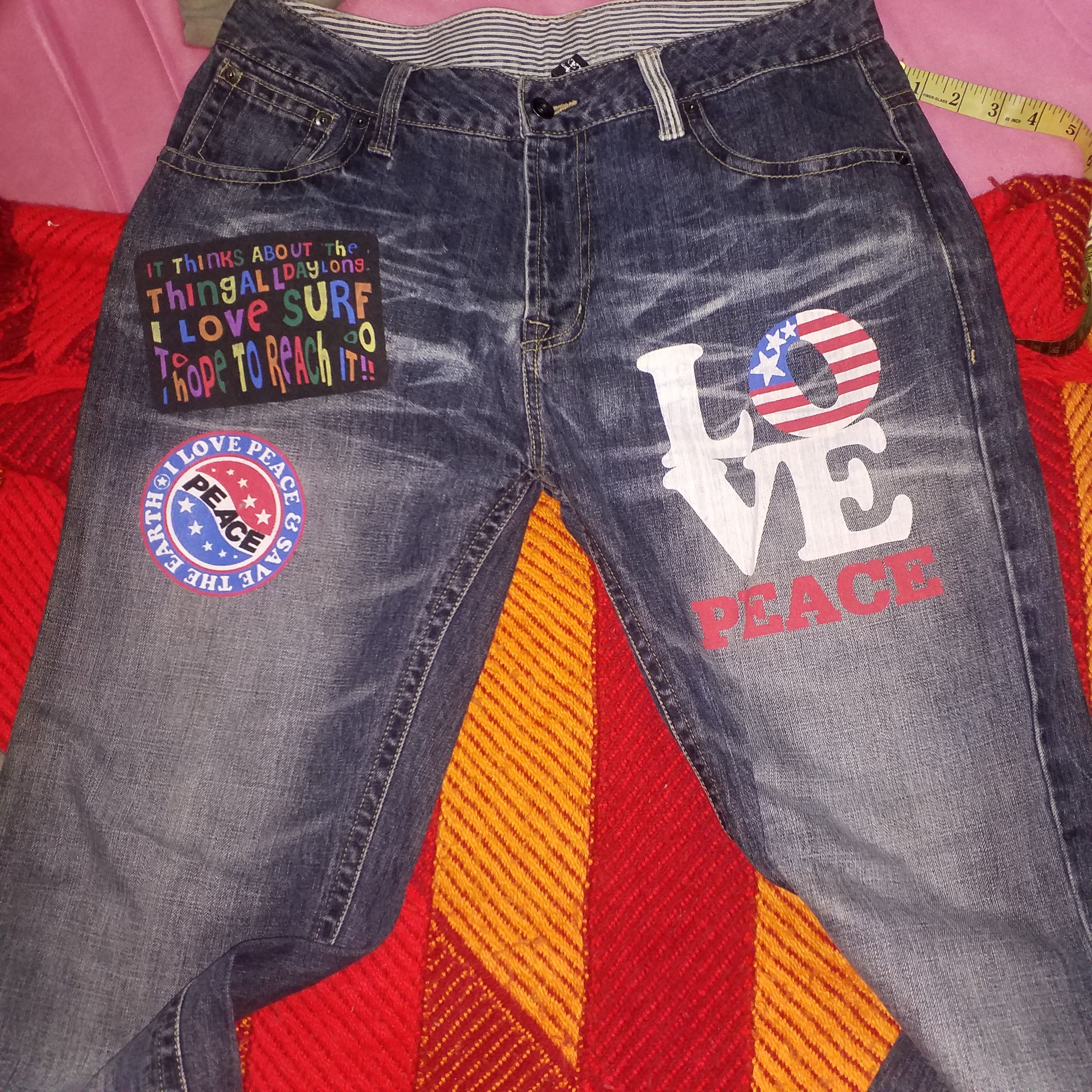 Japanese Brand OVER PRINT JEANS DESIGN Size US 34 / EU 50 - 2 Thumbnail