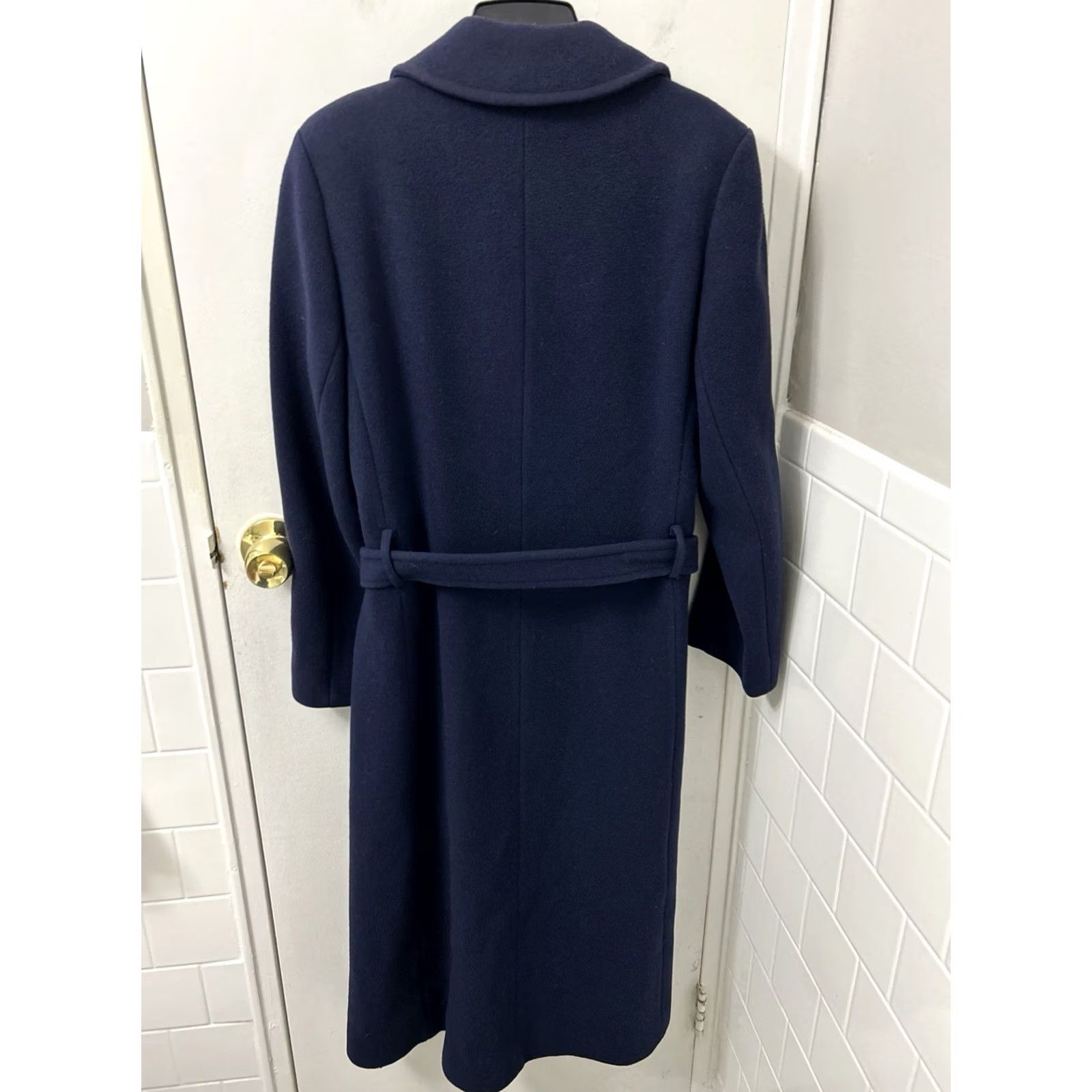 Pendleton VINTAGE Pendleton Coat Womens 12 Navy Blue Wool Trench Belted Long 46" Made in USA Size XL / US 12-14 / IT 48-50 - 6 Thumbnail