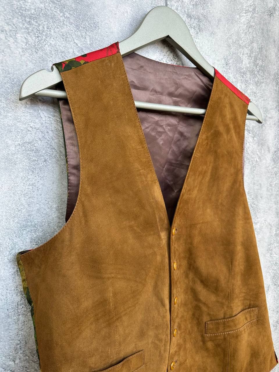 Bullock & Jones Bullock & Jones Suede Leather Waistcoat Vest Silk Pheasant Size 42R - 4 Thumbnail