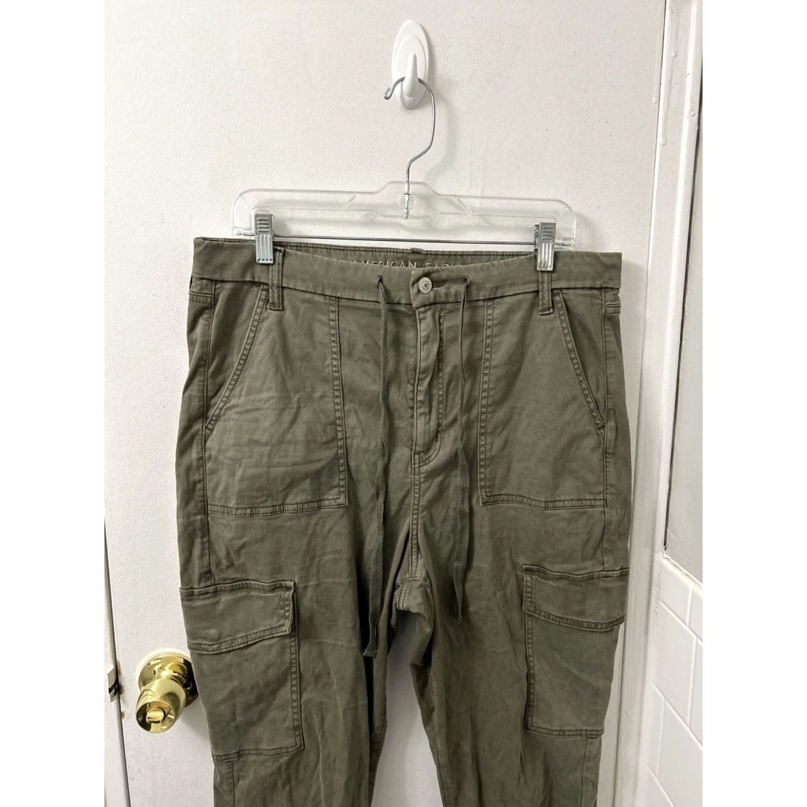 American Eagle Outfitters VINTAGE American Eagle Outfitters Curvy Super Hi-Rise Jegging Womens 16x30 Green Cargo Pants NWT Size 24" / US 00 / IT 34 - 2 Thumbnail