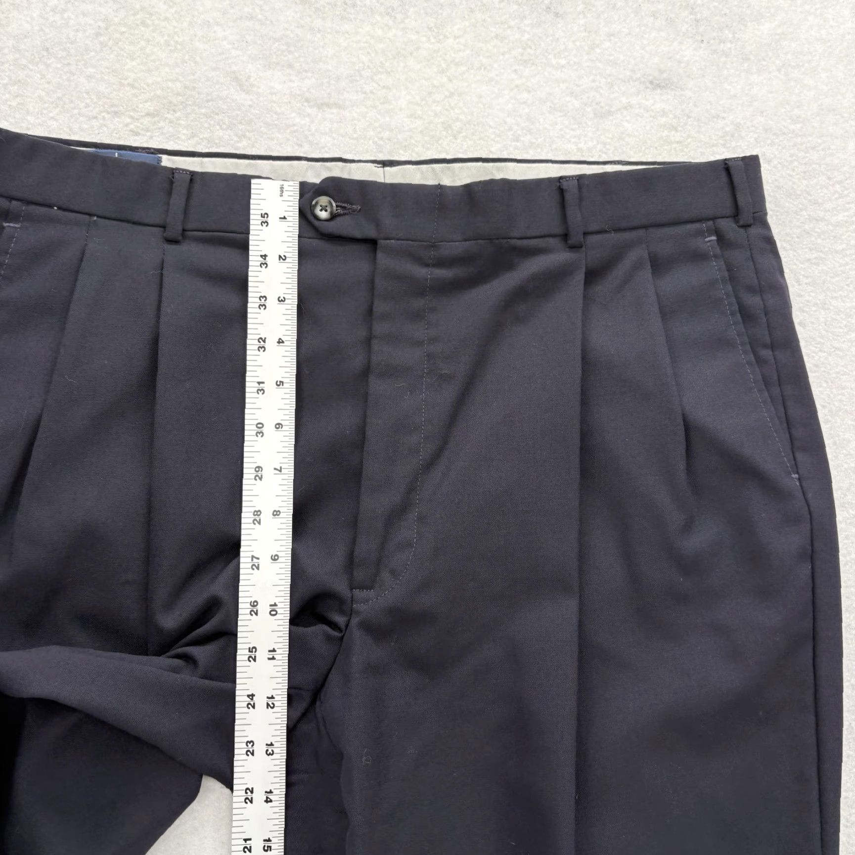 Vintage VINTAGE Kuppenheimer Dress Pants Mens 38x28 Blue Wool Pleated Regular Fit 90s Size US 38 / EU 54 - 6 Thumbnail