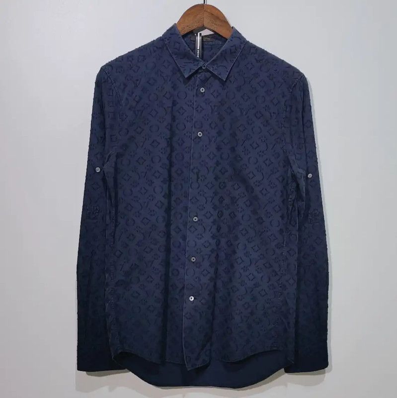 Louis Vuitton Louis Vuitton Women's Dark Blue Cotton Shirt 0089 Size S / US 4 / IT 40 - 1 Thumbnail