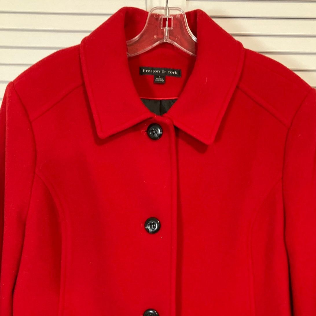 Preston & York Preston & York Cherry Red Wool Blend Peacoat Trench Coat L Size L / US 10 / IT 46 - 6 Thumbnail