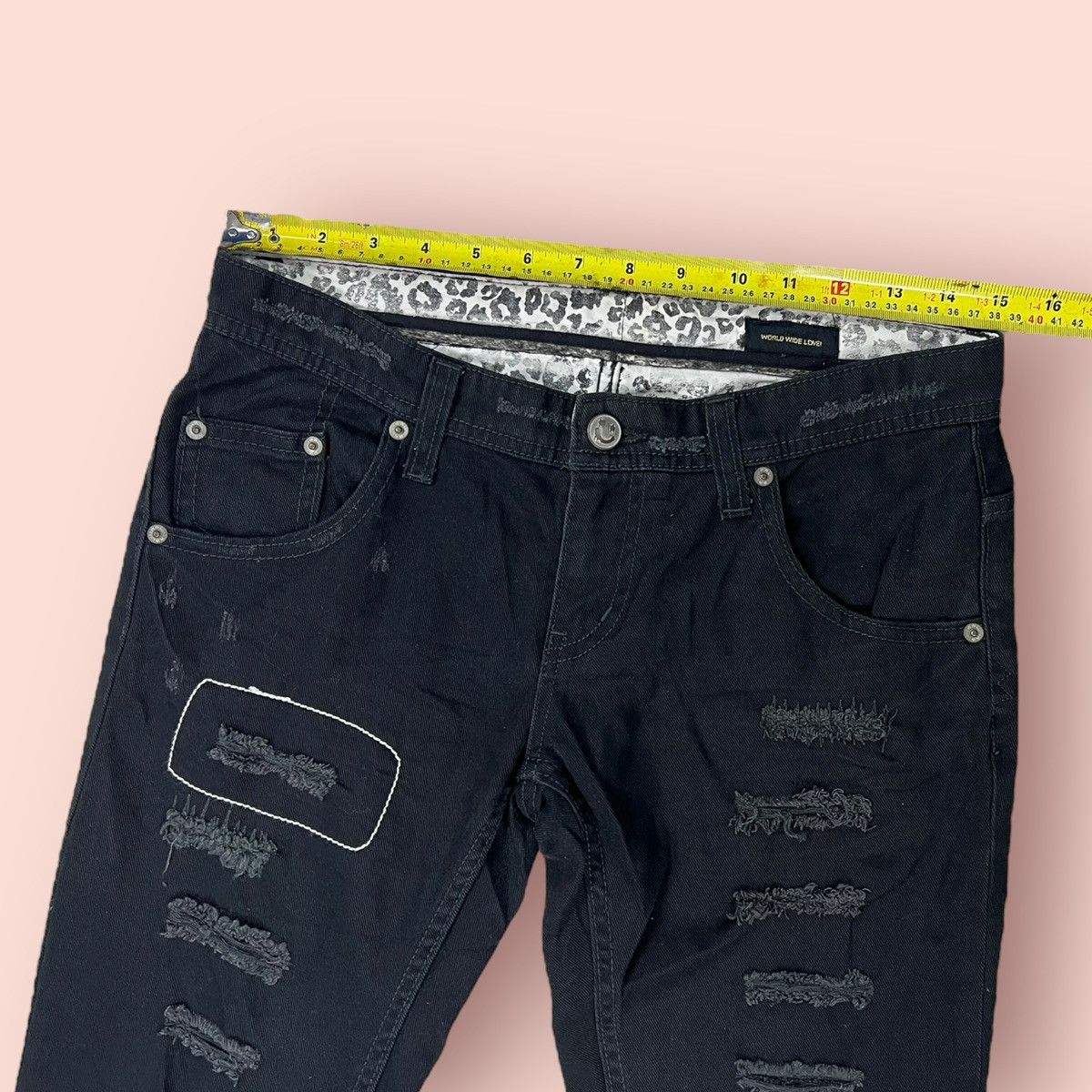 Hysteric Glamour × If Six Was Nine × Japanese Brand VINTAGE WWL DISTRESSED STUDDED BLACK JEANS JAPAN Size 30" / US 8 / IT 44 - 22 Thumbnail