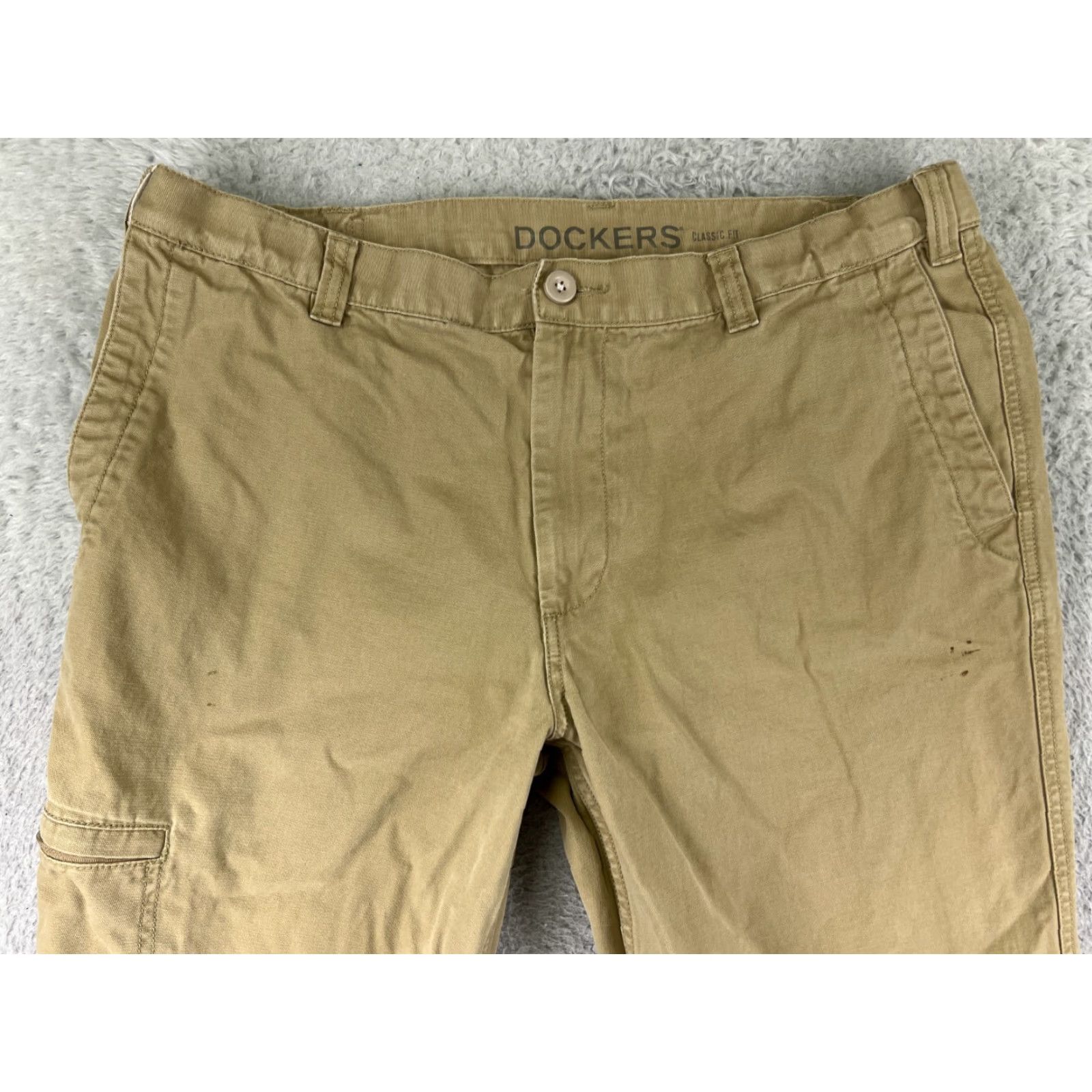 Dockers DOCKERS Cargo Pants Mens 38 Beige 100% Cotton Duck Canvas Straight Relaxed 5-Pocket Pockets Belt Loops Casual Workwear Outdoor Size US 38 / EU 54 - 7 Thumbnail