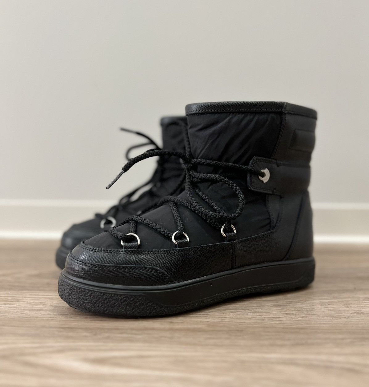 Moncler Moncler Fanny Apres Ski Black Snow Moon Boots Size US 6 / IT 36 - 6 Thumbnail