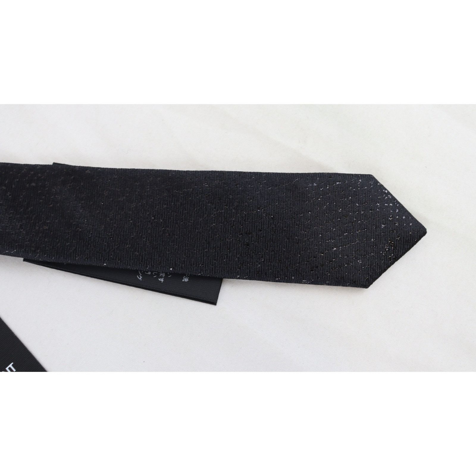 Saint Laurent Paris o1rshd1 Size: L / Tie Cravate Noir Givre in Black Size ONE SIZE - 2 Thumbnail