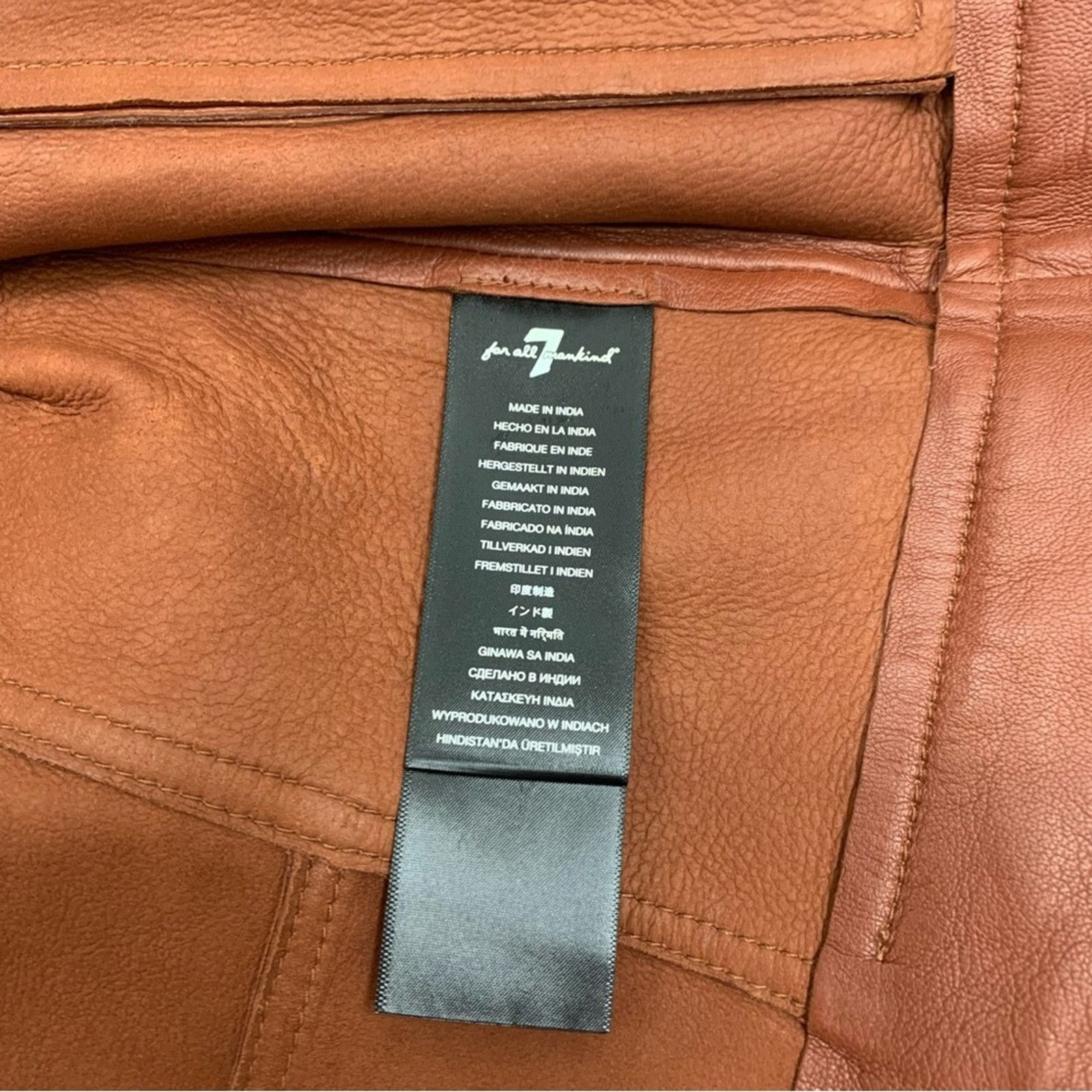 7 For All Mankind 7 For All Mankind Leather Puff Sleeve Moto Jacket in Spice Size S / US 4 / IT 40 - 10 Thumbnail
