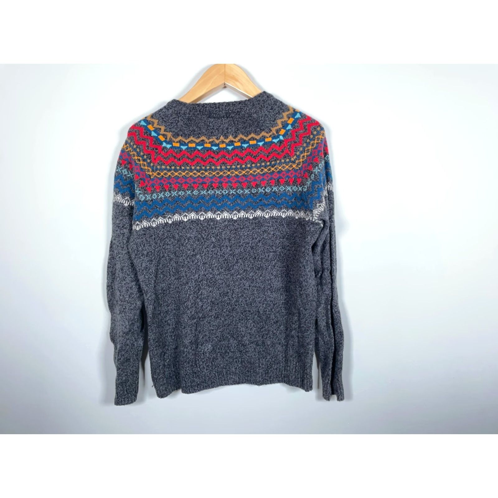 Vintage O'Hanlon Mills Fair Isle Sweater Men's M Gray Lightweight Knit Pullover Casual 90s Dad Retro Mens Size US M / EU 48-50 / 2 - 2 Thumbnail