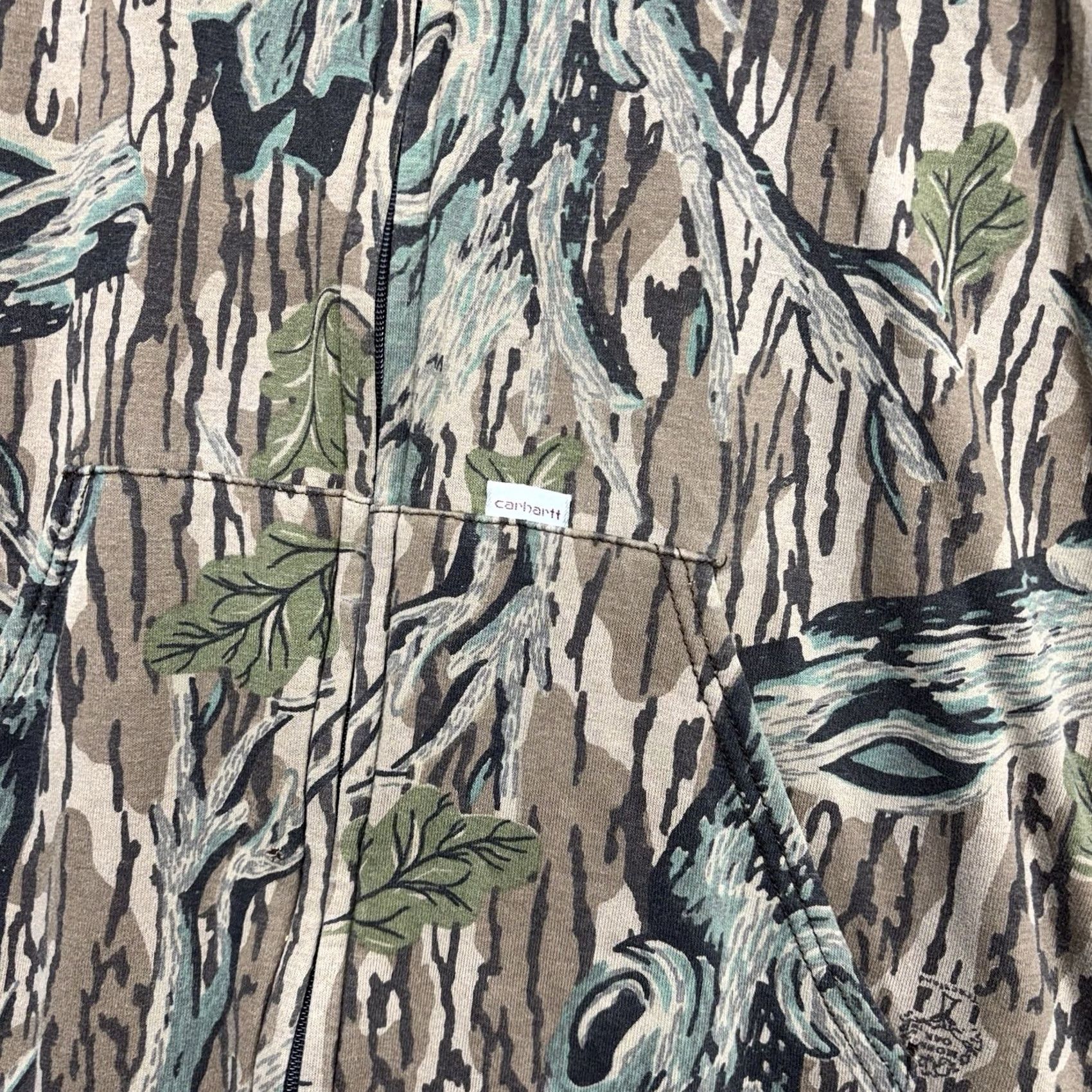 Carhartt VINTAGE Carhartt Hoodie Camouflage Full Zip Hooded Mens XL 80s Mossy Oak Hunting Baggy? Size US XL / EU 56 / 4 - 6 Thumbnail