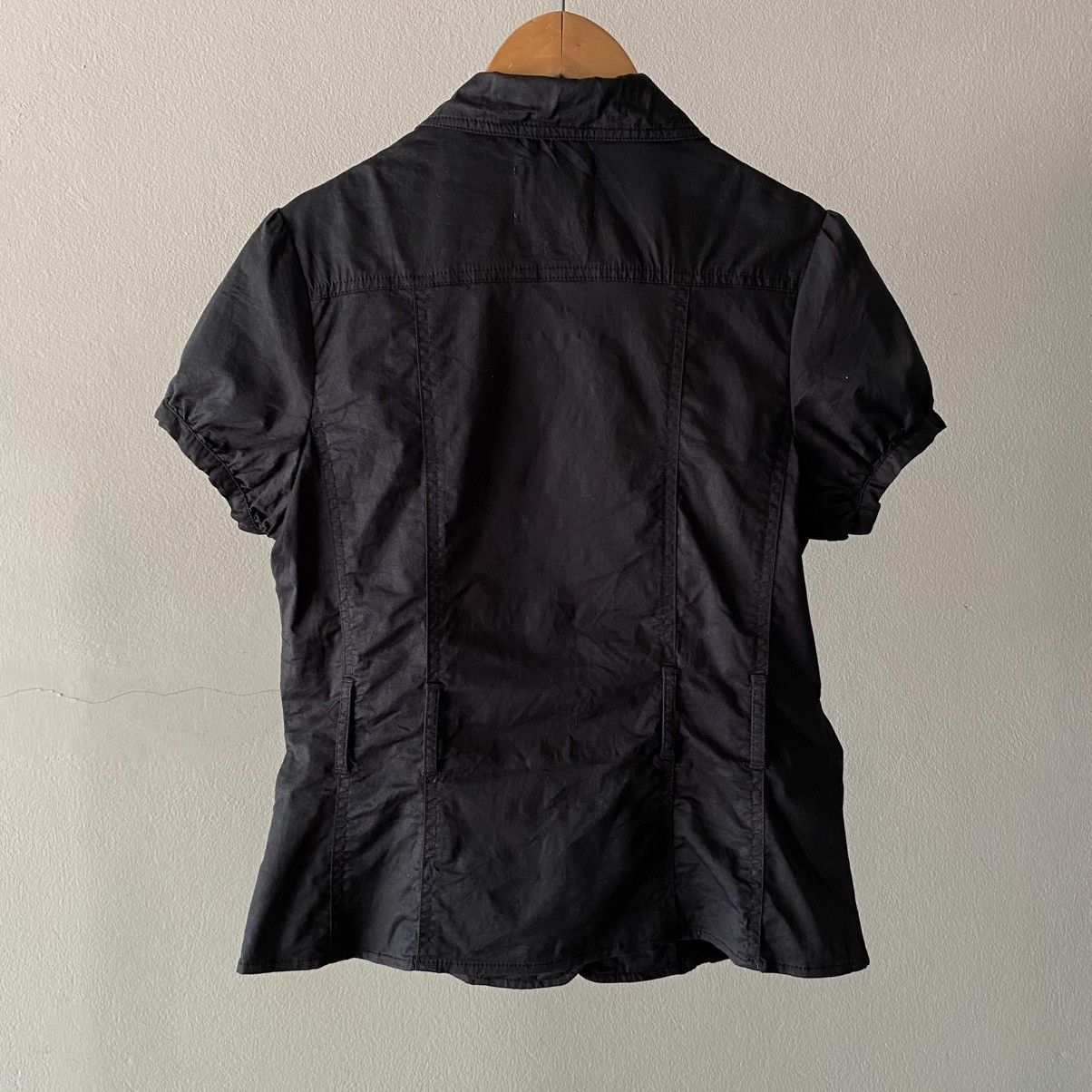Designer × Japanese Brand USNS GIRLS Black Peter Pan Collar Puff-Sleeve Shirt Size M / US 6-8 / IT 42-44 - 2 Thumbnail