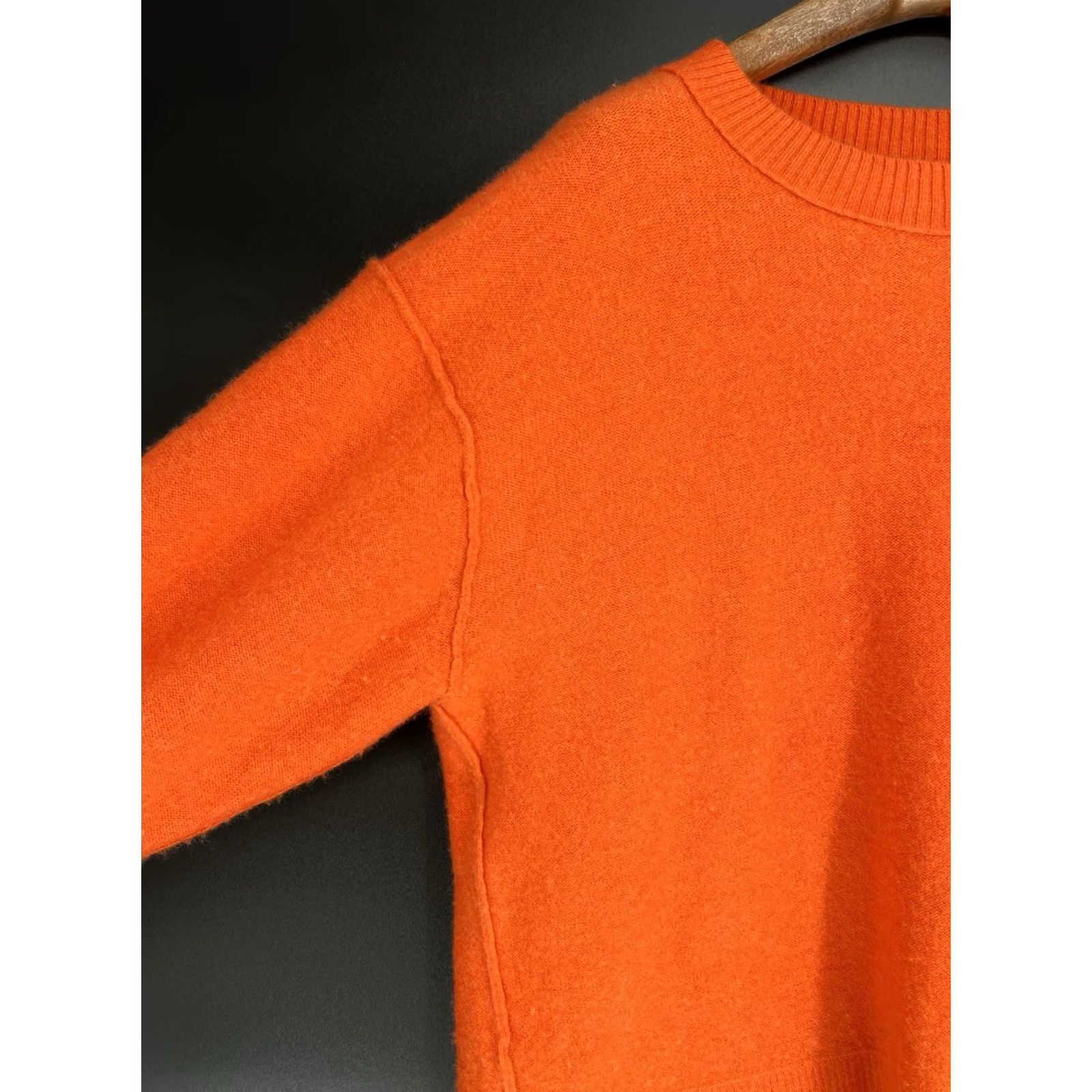Free People Free People Easy Street Pullover Sweater XS Orange Long Sleeve Mock Neck Womens Knit Solid All Seasons Fall Spring Summer Winter Size XS Size XS / US 0-2 / IT 36-38 - 4 Thumbnail