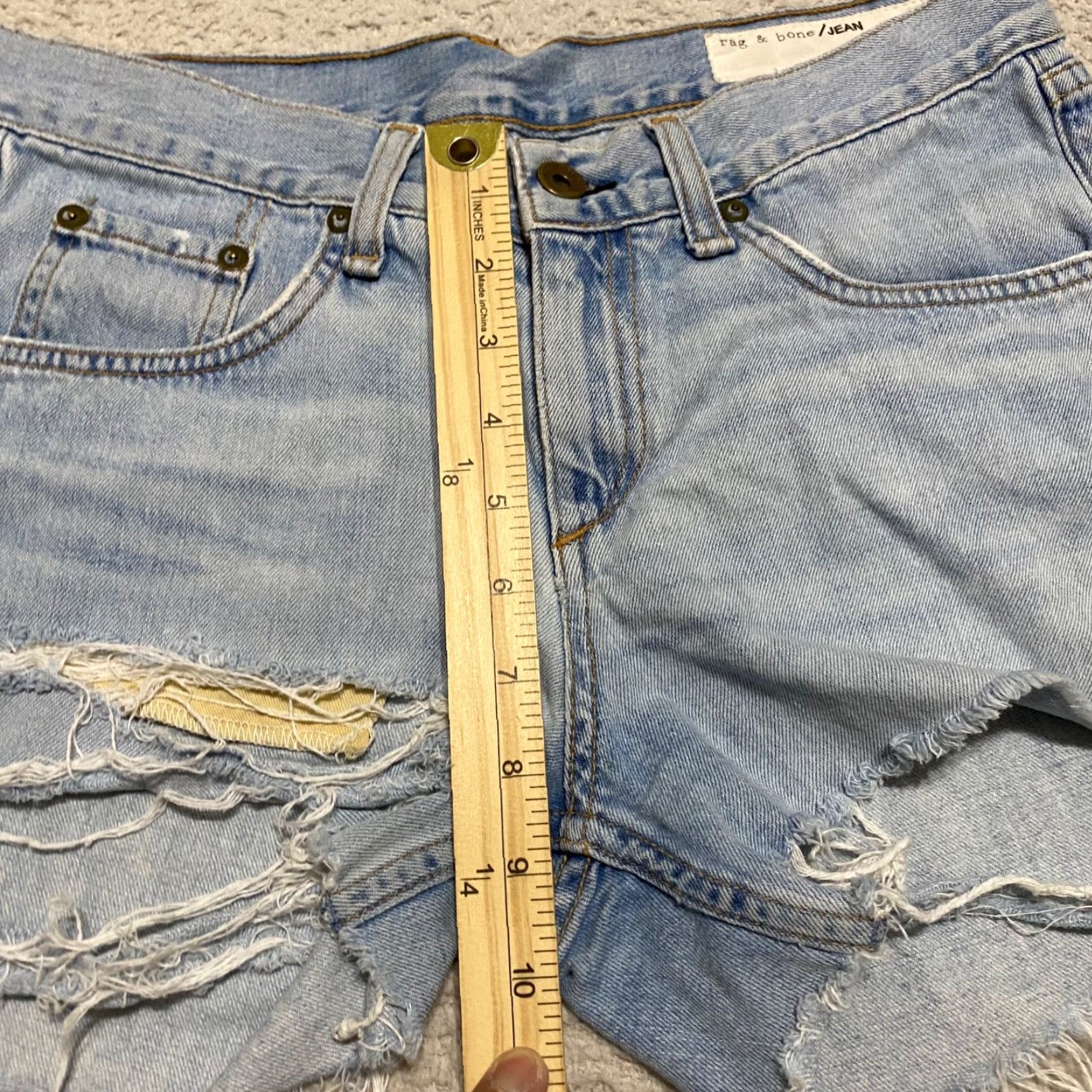 Rag & Bone Rag & Bone Womens 25 Denim Cut-Off Shorts Blue Medium Rise Inseam 3" Casual Casual Wear Pockets Vintage No XS Size 42" / US 20 - 4 Thumbnail