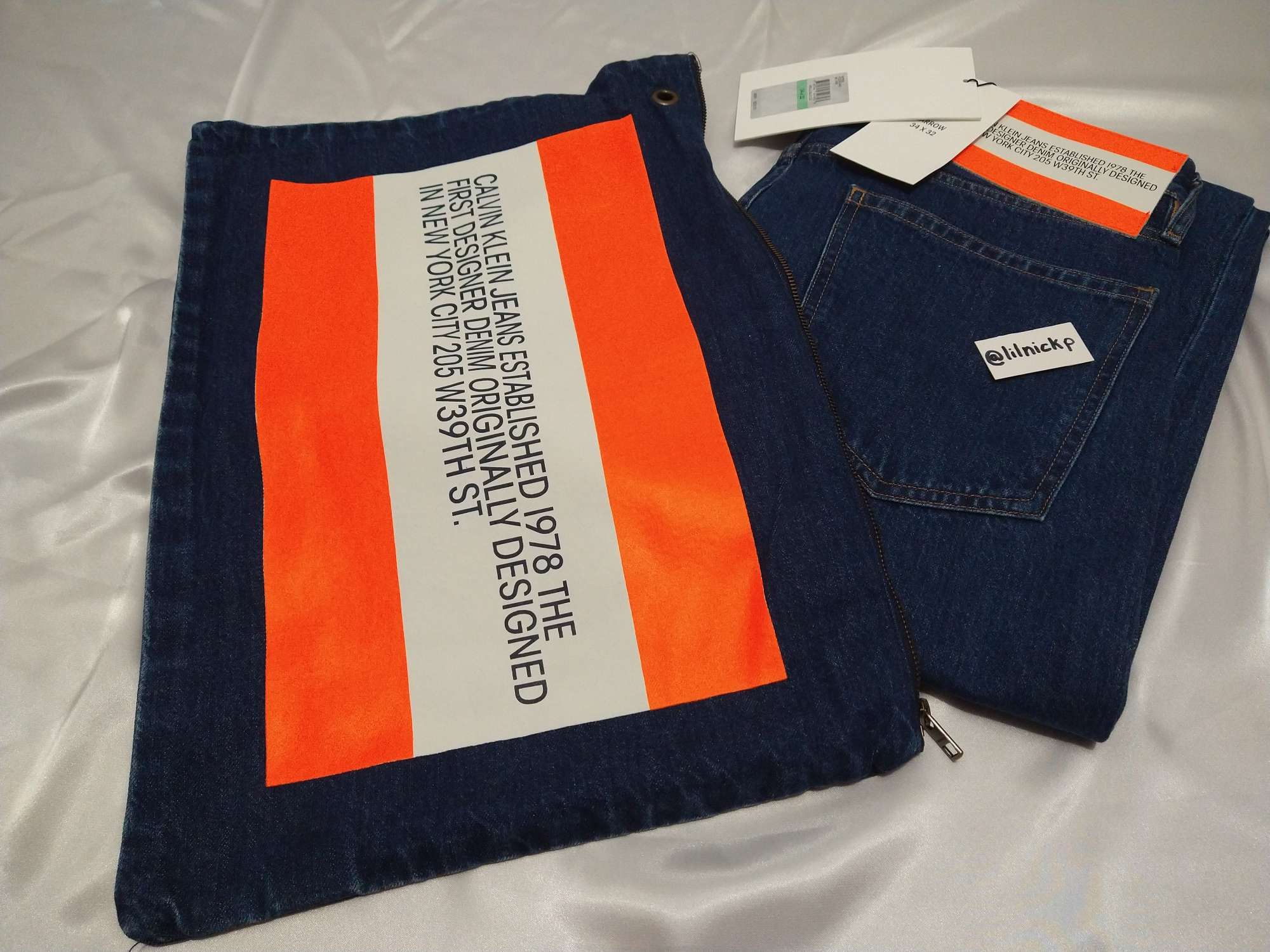 Calvin Klein 205W39NYC EST. 1978 Narrow Leg Apollo Blue Jeans Size US 34 / EU 50 - 10 Thumbnail