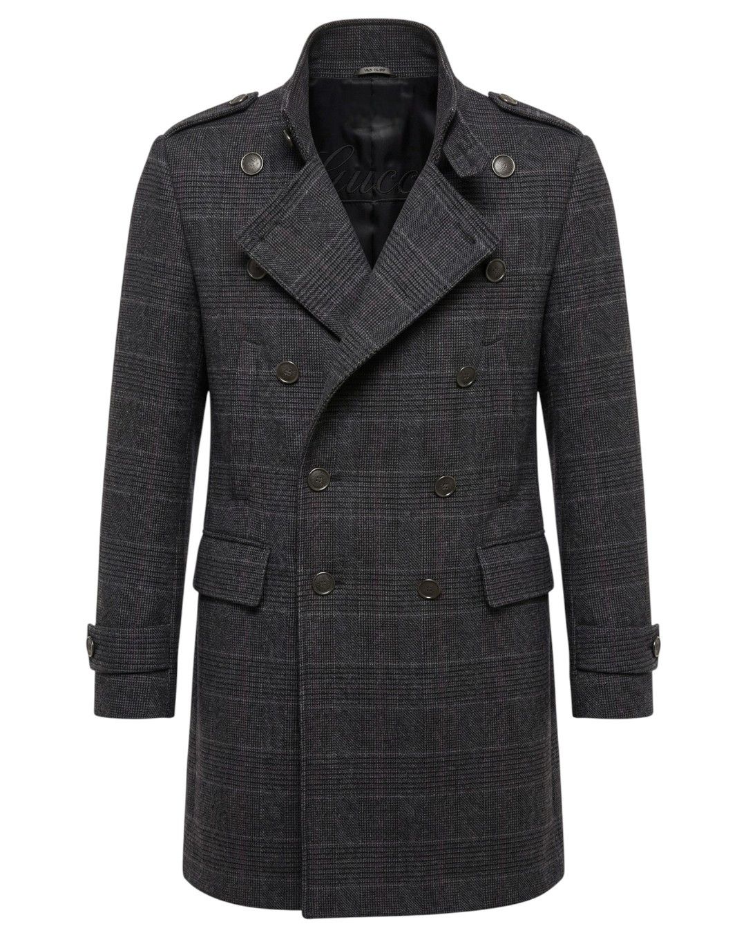 Gucci DOUBLE BREASTED WOOL CHECKERED TRENCH COAT Size US M / EU 48-50 / 2 - 1 Thumbnail