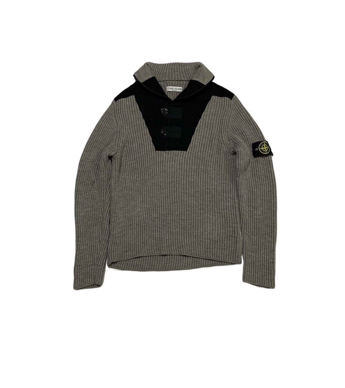 image of Vintage Stone Island Knitwear in Grey, Men's (Size Large)
