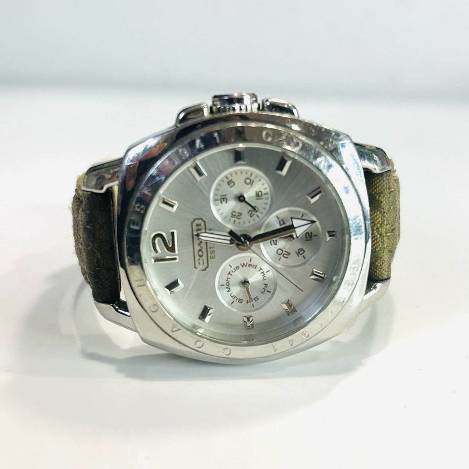 Coach COACH Brown Signature C Jacquard Boyfriend Watch Size ONE SIZE - 1 Thumbnail