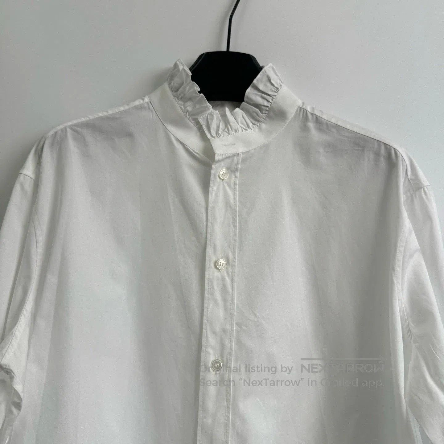 Hedi Slimane Celine 21FW Runway Ruffled Collar White Shirt. Size S / US 4 / IT 40 - 2 Thumbnail