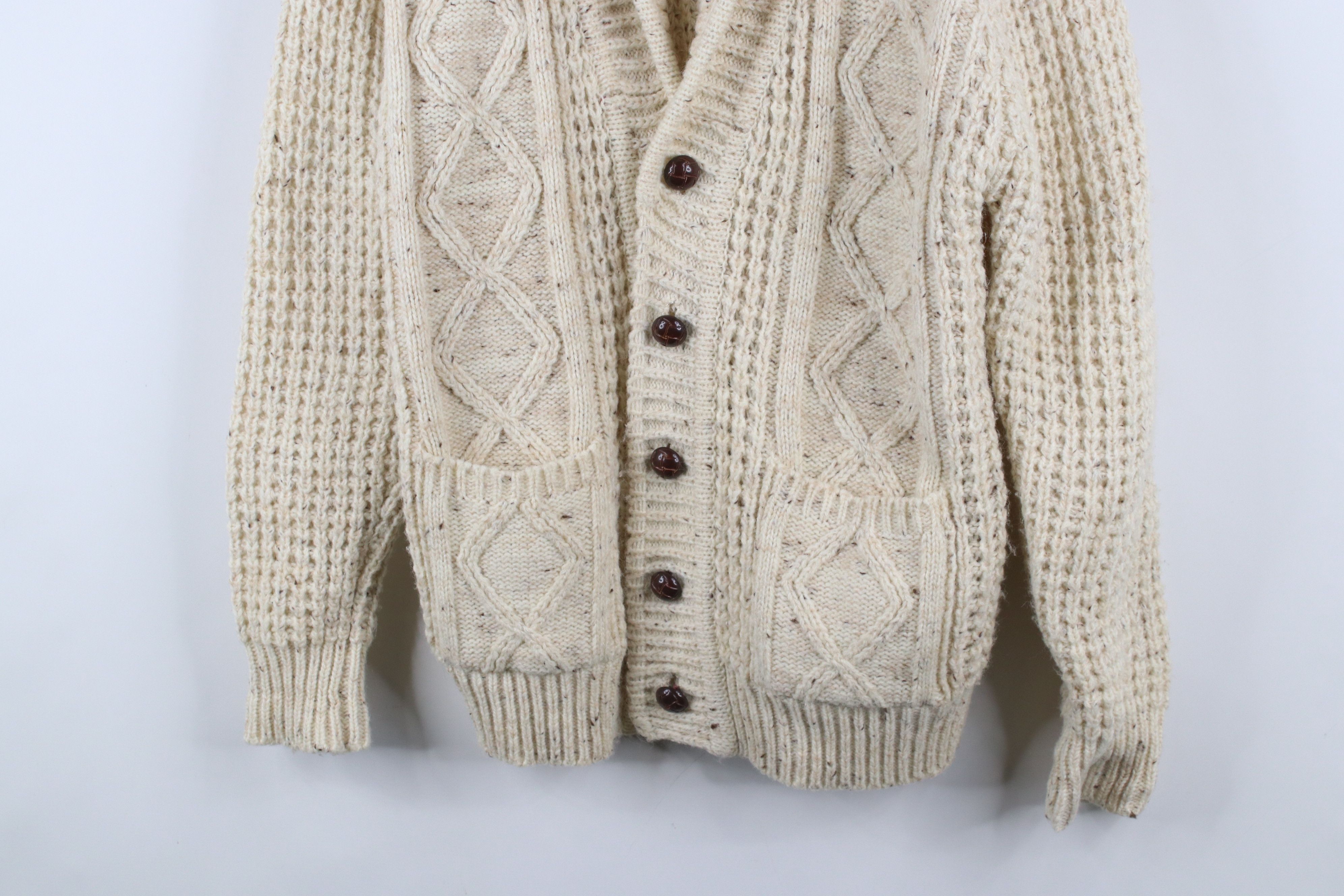 Vintage Vintage 70s Streetwear Fisherman Cable Knit Cardigan Sweater Size US M / EU 48-50 / 2 - 3 Thumbnail
