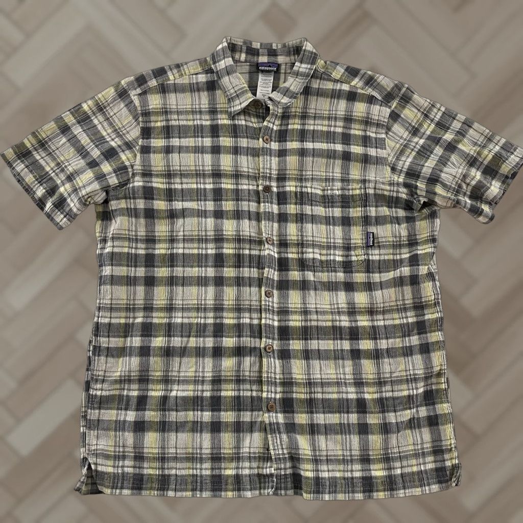 Patagonia Patagonia Plaid Short Sleeve Button Front Shirt Men's XL Gray Cotton Organic Shirt Size US XL / EU 56 / 4 - 1 Thumbnail
