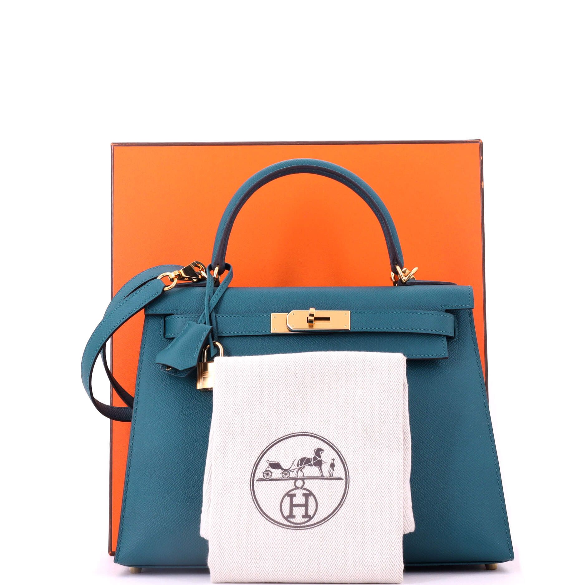 Hermes Kelly Handbag Green Epsom with Gold Hardware 28 Size ONE SIZE - 1 Thumbnail