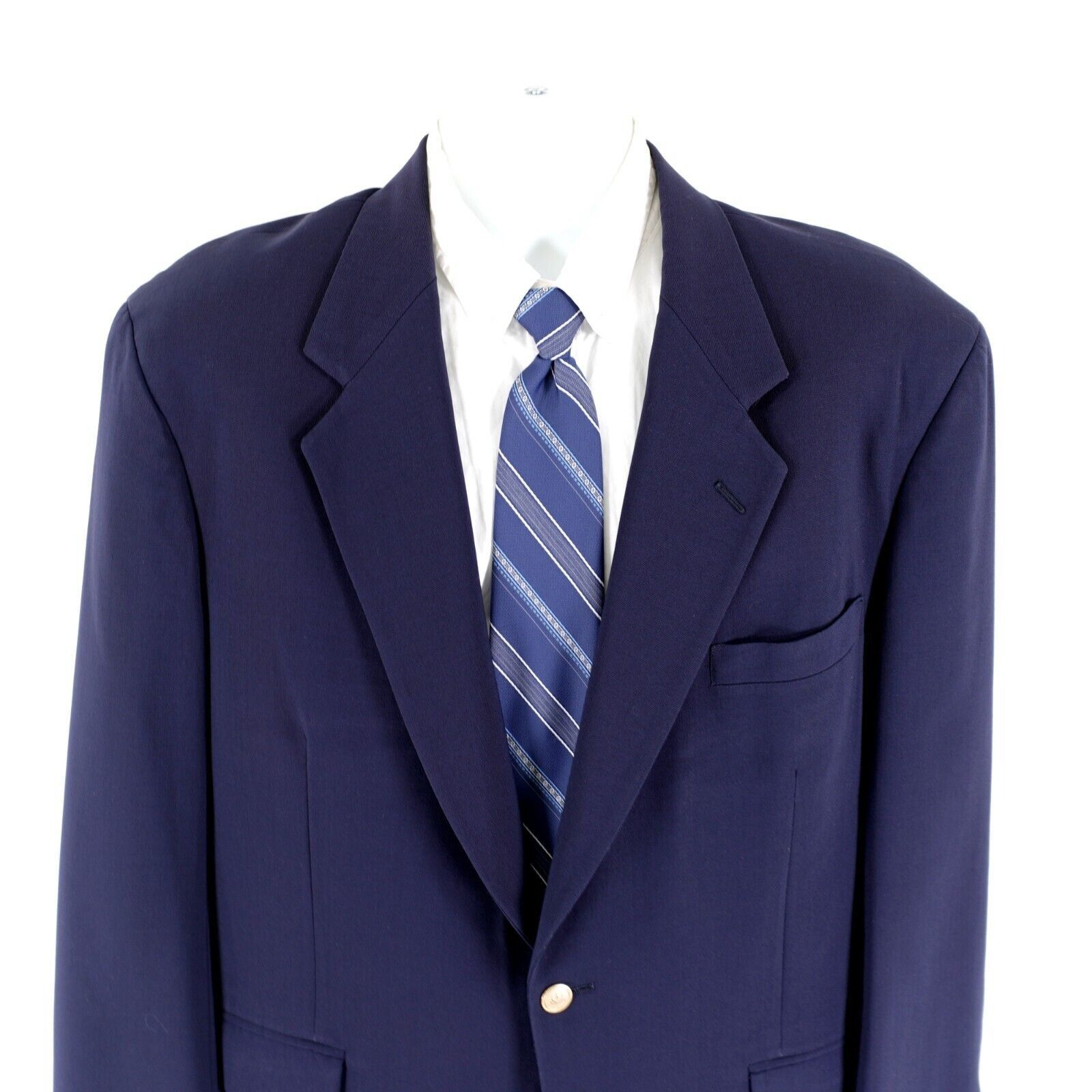 Stafford Stafford Worsted Wool 2 Gold Button Blazer 44R Vintage Tailo Size 44R - 1 Thumbnail