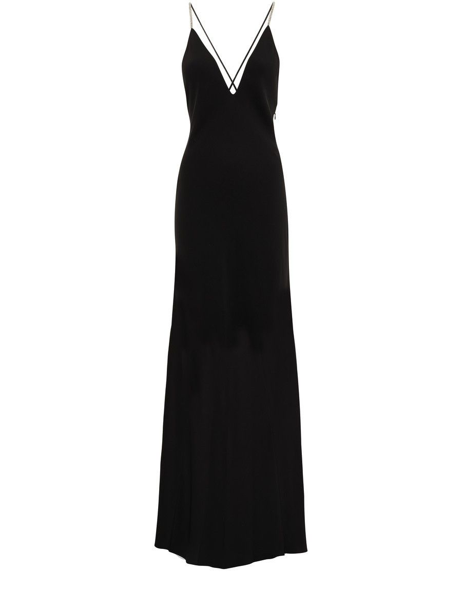 Celine o1w1db10925 2R81G413S Slip Dress in Black Size M / US 6-8 / IT 42-44 - 1 Thumbnail