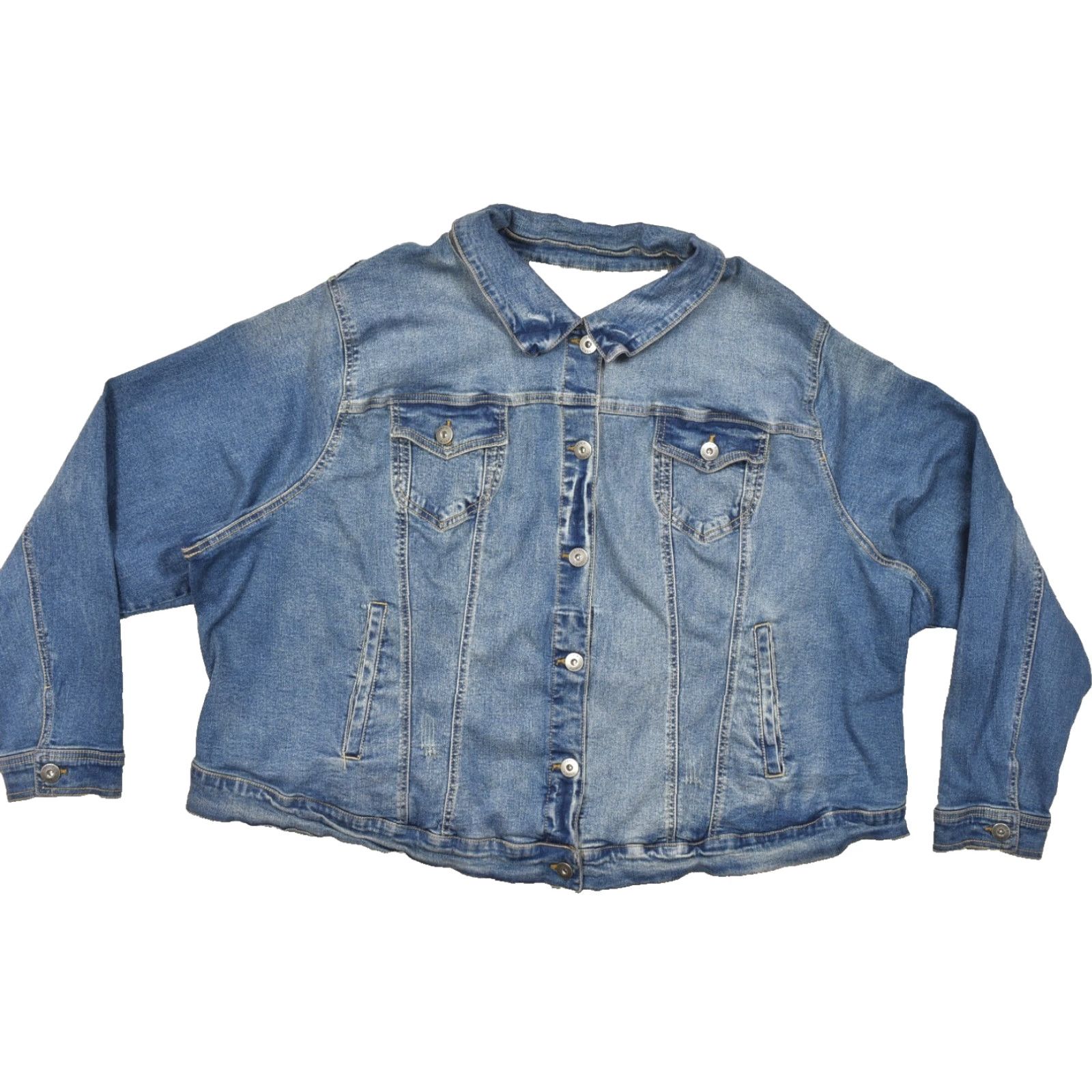 Torrid Torrid Denim First At Fit Women's 6 Blue Jean Trucker Jacket Cotton Spandex Jacket Denim Regular Blue Women Size 28" / US 6 / IT 42 - 2 Thumbnail
