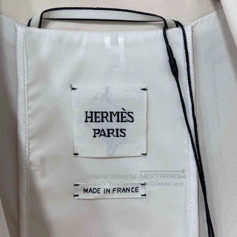 Hermes Hermes Beige Lined Printed Overcoat Size XS / US 0-2 / IT 36-38 - 5 Thumbnail