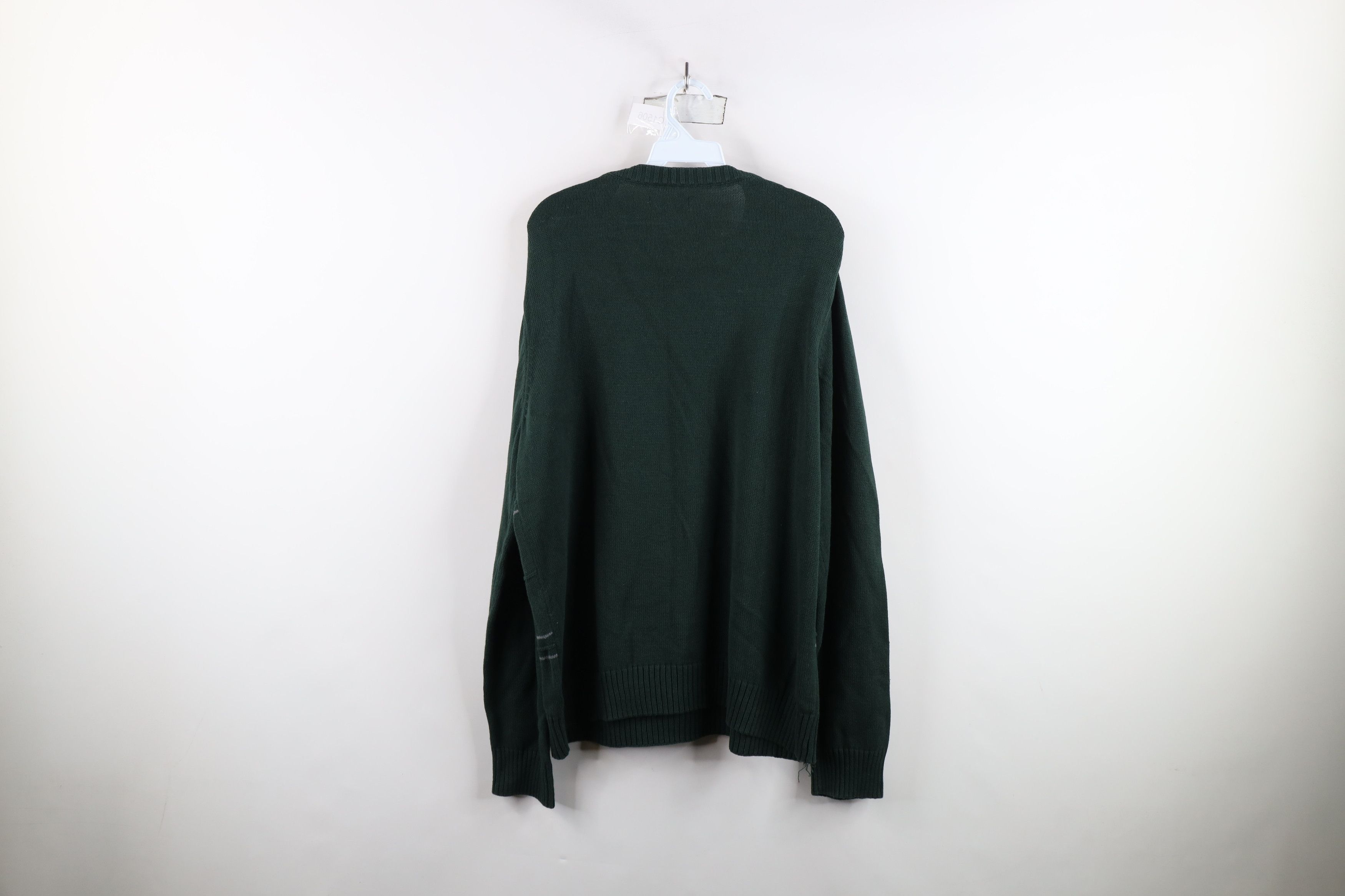 Vintage Vintage 90s Streetwear Knit Crewneck Dad Sweater Green Size US XL / EU 56 / 4 - 10 Thumbnail