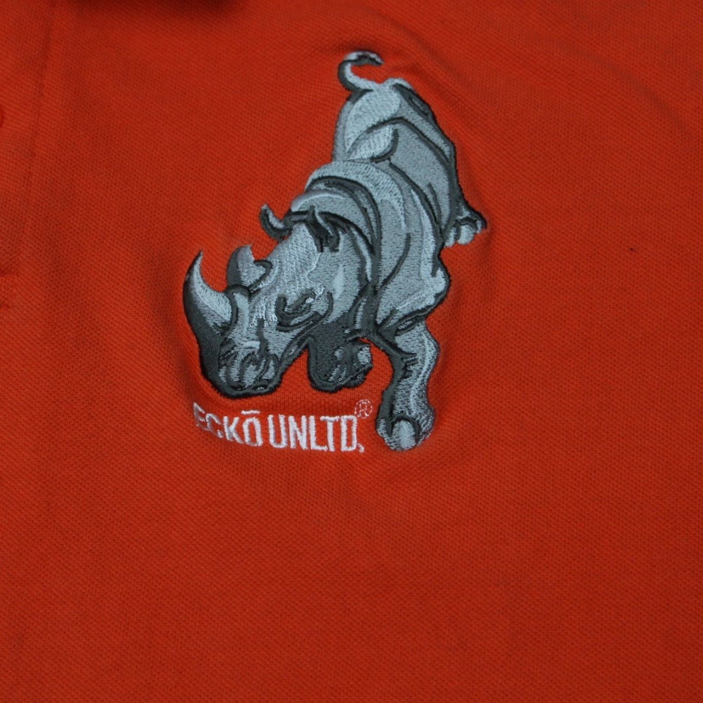 Ecko Unltd. VINTAGE ECKO Unltd Polo Shirt Mens 3XL XXXL Orange Cotton Short Sleeve Pullover Rhino Graphic Size US XXL / EU 58 / 5 - 3 Thumbnail