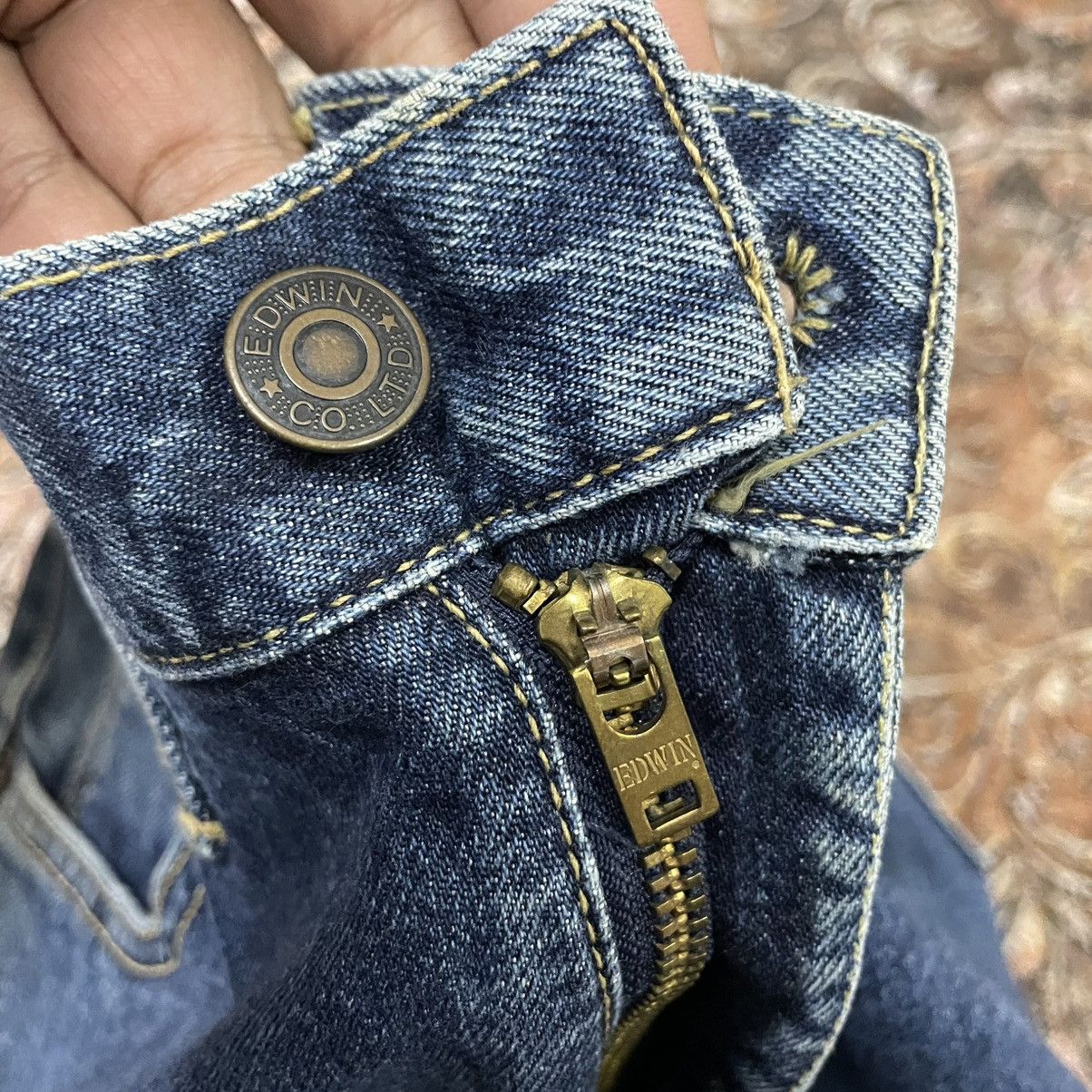 Edwin 🔥Vintage 90s Edwin 403 Blue Washed Regular Fit Denim Jeans Size US 31 - 8 Thumbnail