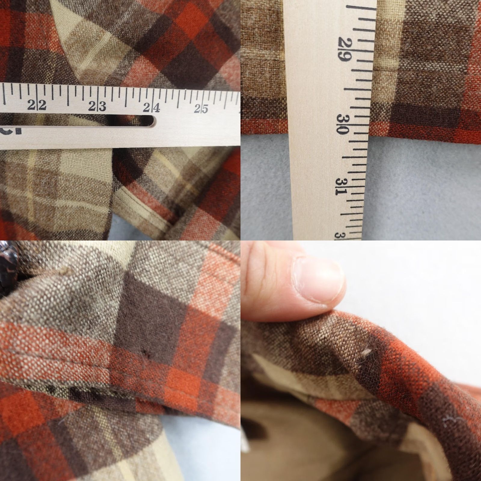 Pendleton VINTAGE Pendleton Jacket Mens Large Brown Beige Plaid Wool Flannel 70s Size US L / EU 52-54 / 3 - 8 Thumbnail