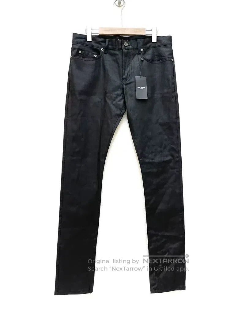 Saint Laurent Paris Saint Laurent Paris Black Oil Wax Denim Pants Size US 32 / EU 48 - 1 Thumbnail