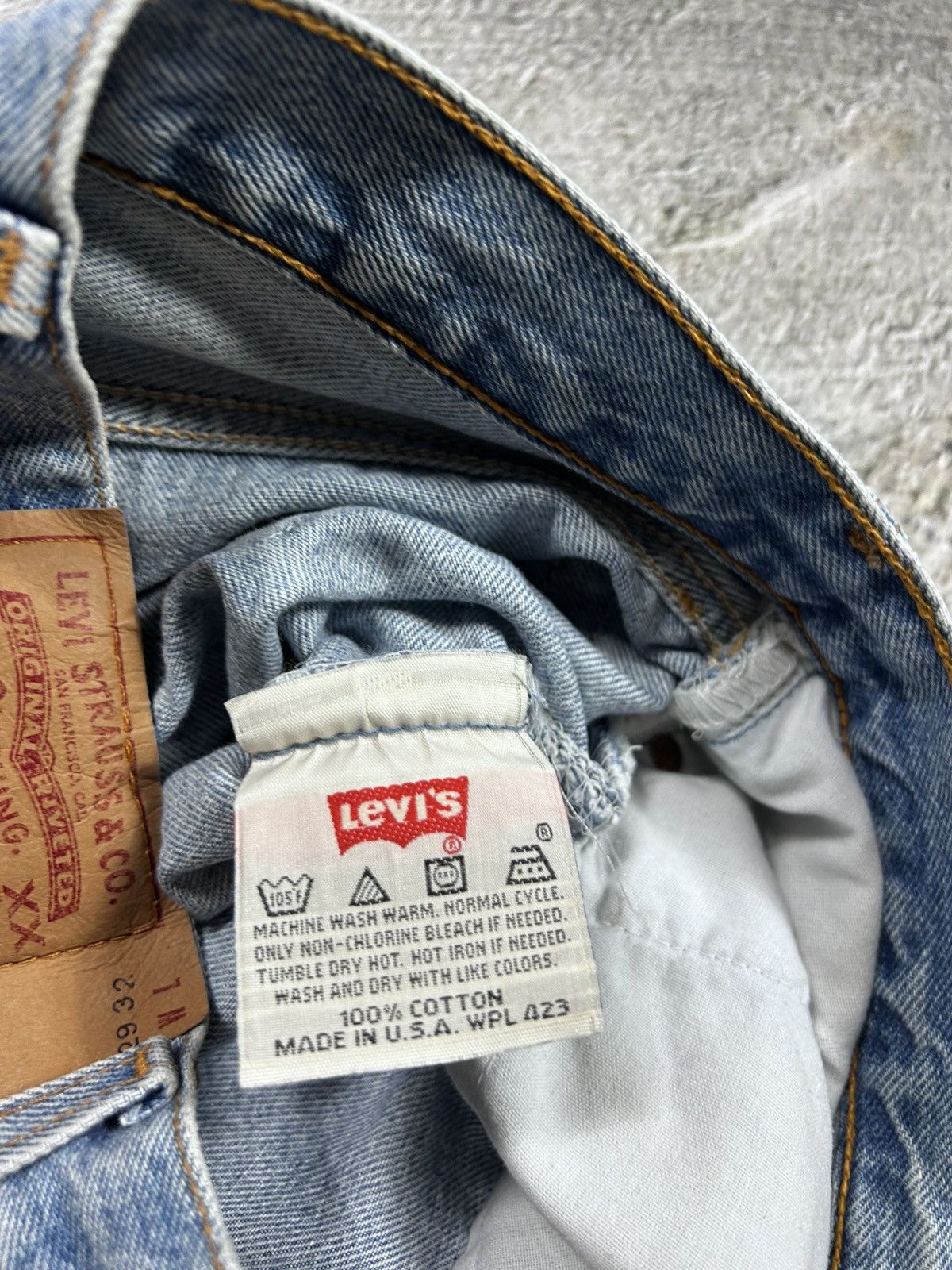 Levi's × Vintage Levi’s 501 jeans made in USA vintage 90s baby blue denim Size 29" - 8 Thumbnail