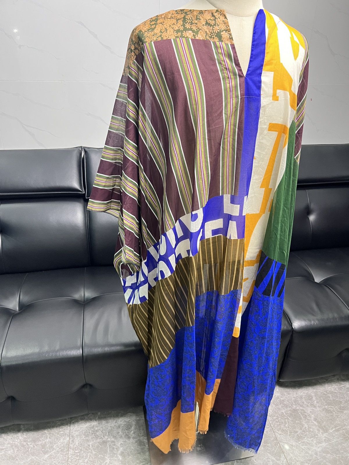 Dries Van Noten Dries Van Noten SS23 Patchwork Print Kaftan Dress Size ONE SIZE - 5 Thumbnail