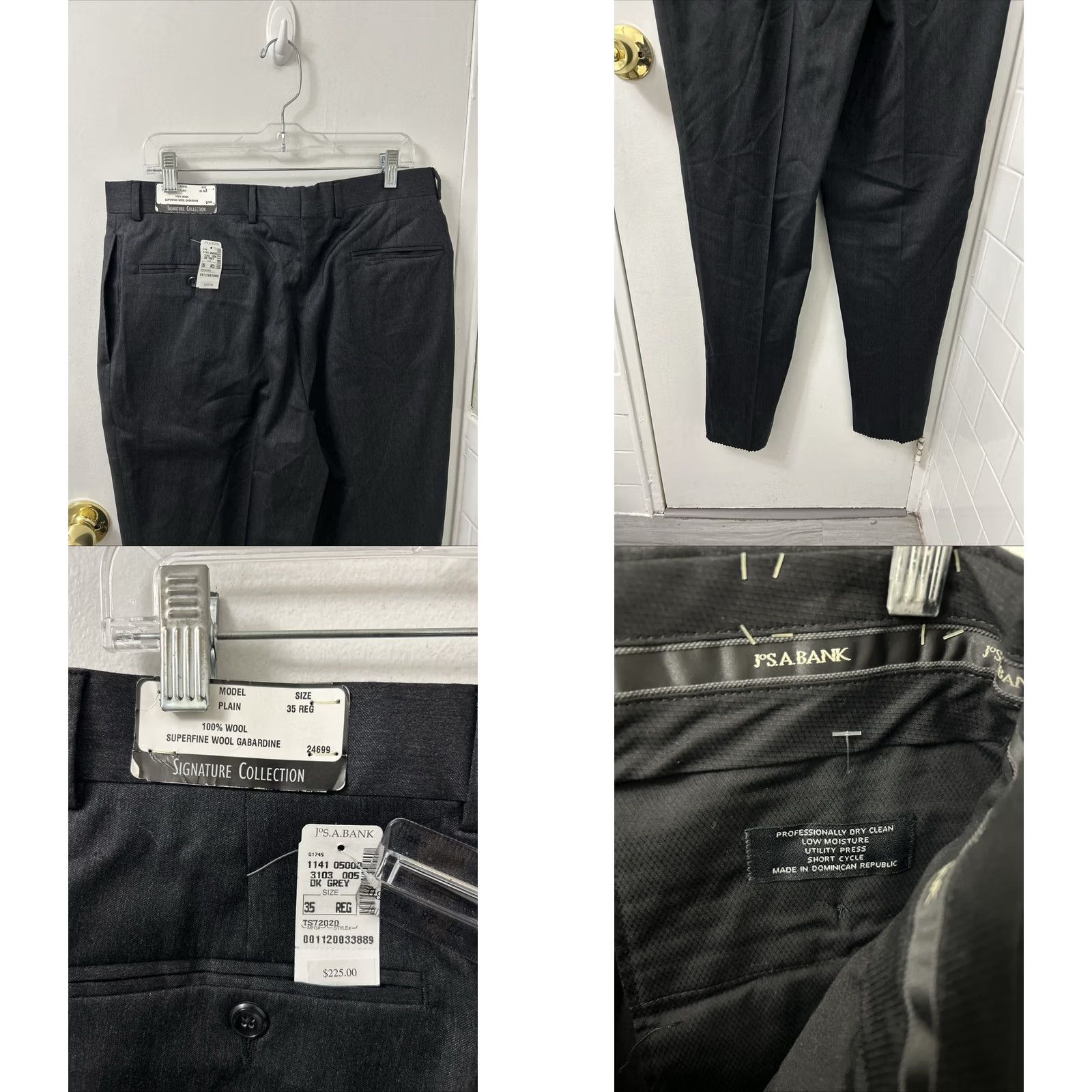 Jos. A. Bank VINTAGE? No. Jos A Bank Signature Collection Dress Pants Mens 35x37 Gray Wool NWT Size US 35 - 8 Thumbnail
