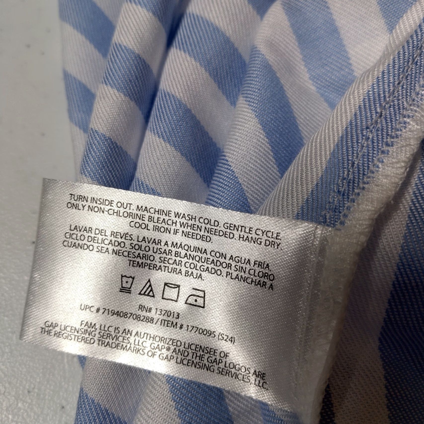 Gap VINTAGE Gap Women's Blouse Shirt XL Short Sleeve Lightweight Blue White Stripe V-Neck Casual Beach Coastal Size XL / US 12-14 / IT 48-50 - 5 Thumbnail