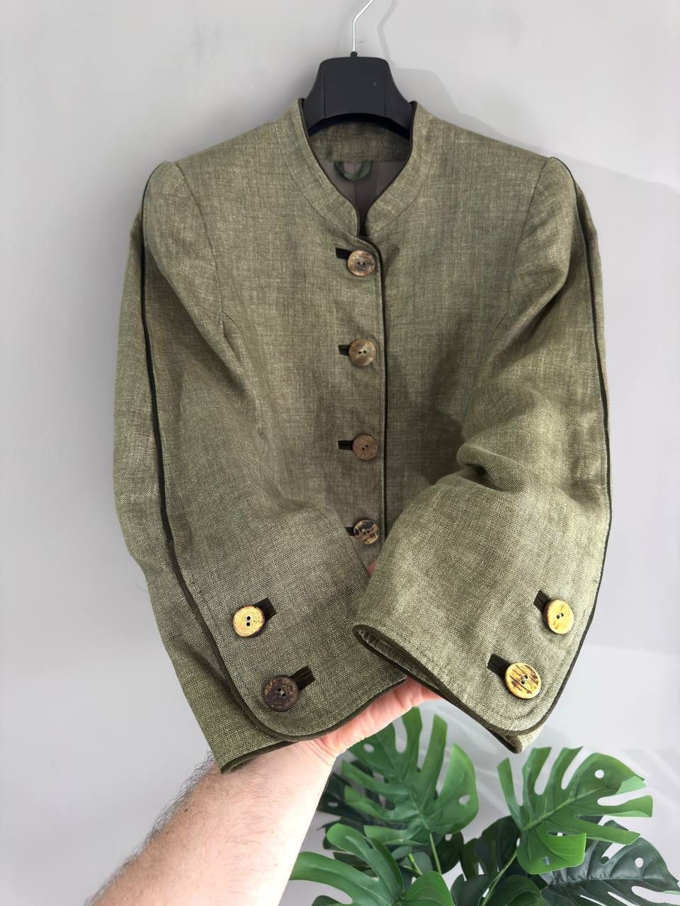 Other Heller Salzburg Trachten Green Olive Linen Blazer Size M-L Size M / US 6-8 / IT 42-44 - 5 Thumbnail
