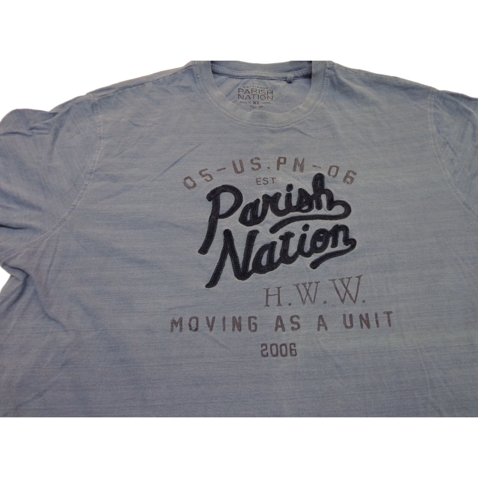 Vintage Parish Nation Moving As A Unit Blue Graphic T-shirt Men's XL Shirt Crew Neck Short Sleeve Cotton Regular Size US XL / EU 56 / 4 - 1 Thumbnail
