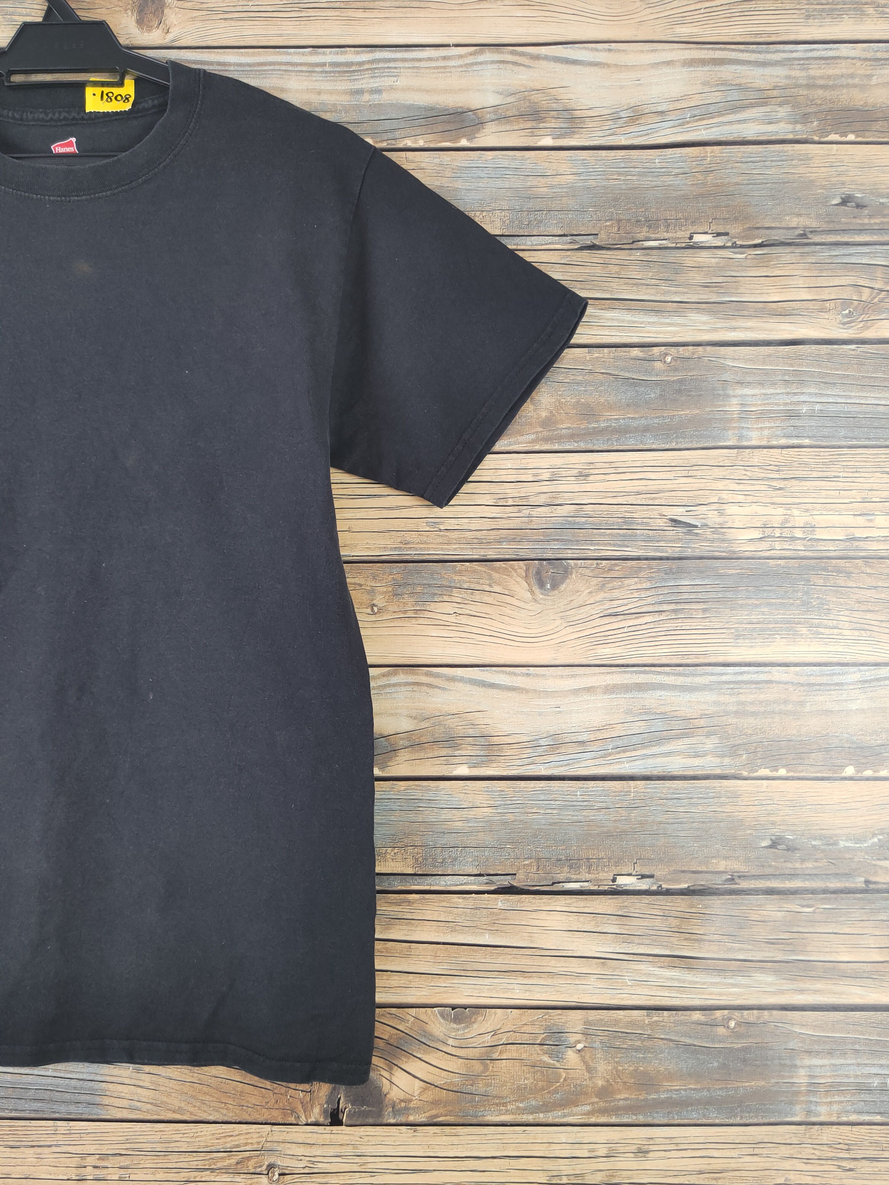 Japanese Brand DL Hanes Black Short Sleeve T-shirt #1808 Size US S / EU 44-46 / 1 - 5 Thumbnail