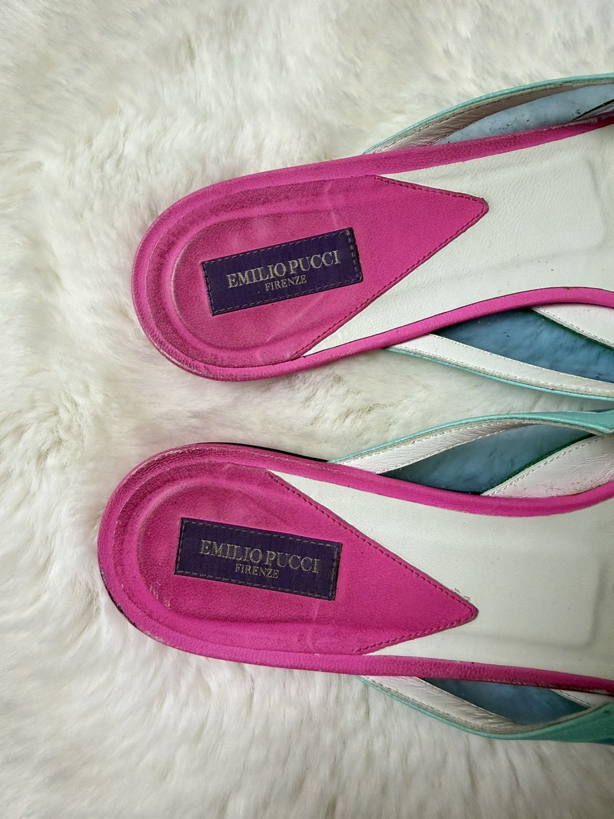 Emilio Pucci Emilio Pucci Psychedelic Flats Fuchsia Turquoise Mint Size US 9 / IT 39 - 4 Thumbnail