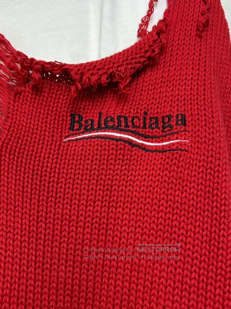 Balenciaga Balenciaga Cola Wave Destroyed Knit Sweater Vest Size US XS / EU 42 / 0 - 3 Thumbnail