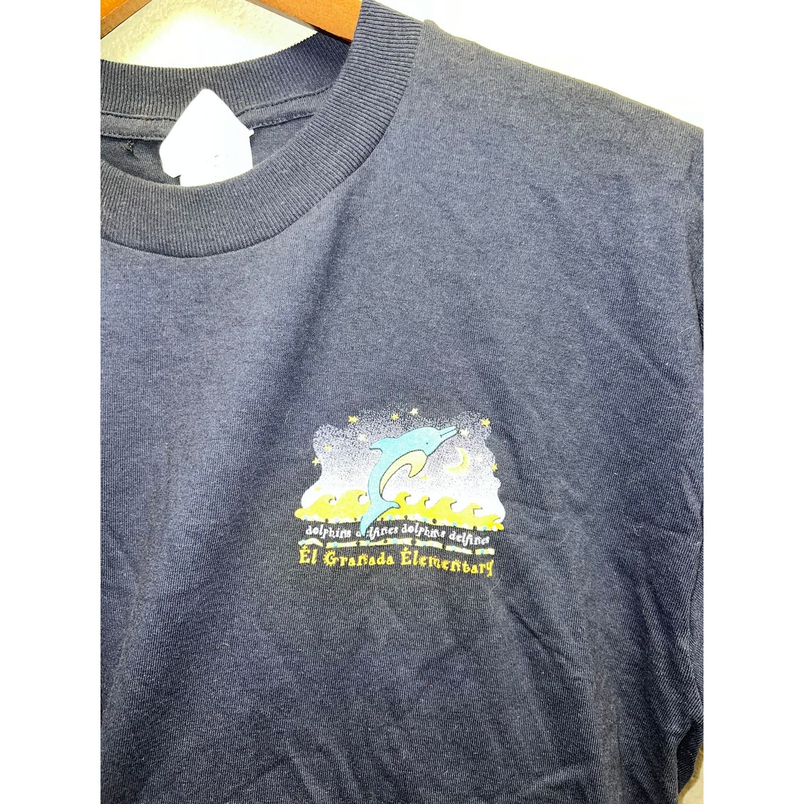 Jerzees Vintage Dolphin Shirt El Granada Elementary Dolphins Tee 90s Size US M / EU 48-50 / 2 - 2 Thumbnail