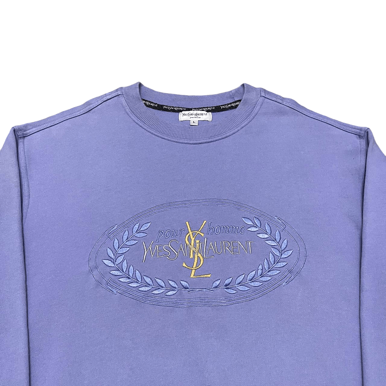 Yves Saint Laurent Vtg YSL Yves Saint Laurent Pour Homme Embroidered Crewneck Size US L / EU 52-54 / 3 - 2 Thumbnail