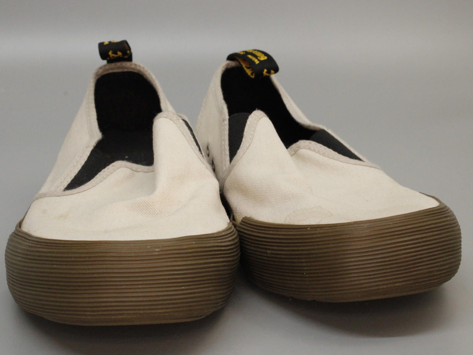 Dr. Martens Dr. Martens Women's Canvas Slip-On Shoes, White and Brown Size US 7 / IT 37 - 3 Thumbnail