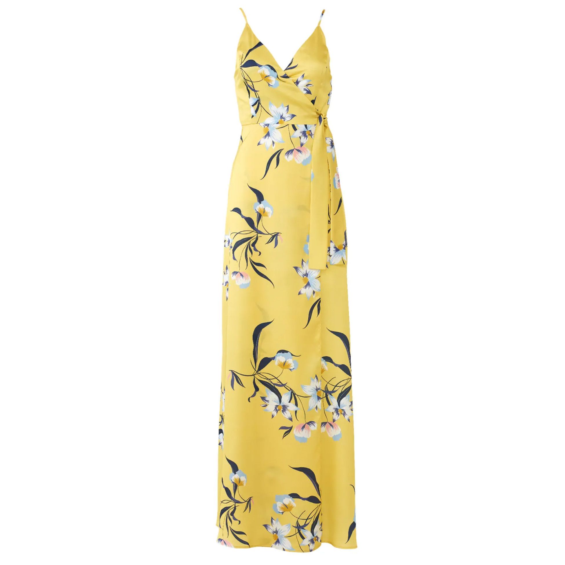 Amanda Uprichard Amanda Uprichard McCanna Yellow Floral Gown 100% Silk Small Size S / US 4 / IT 40 - 1 Thumbnail