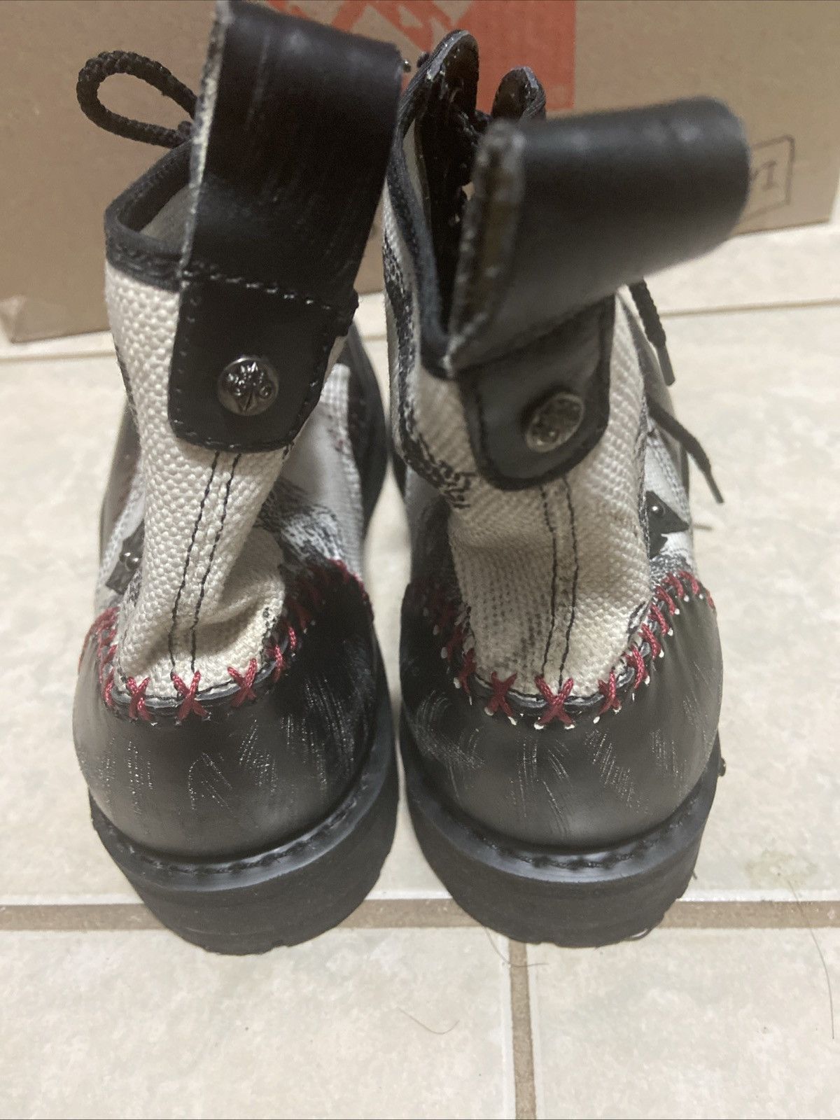 Affliction × Vintage VTG AFFLICTION Distressed Leather/Canvas Dragon Combat Boots Size US 11 / EU 44 - 11 Thumbnail
