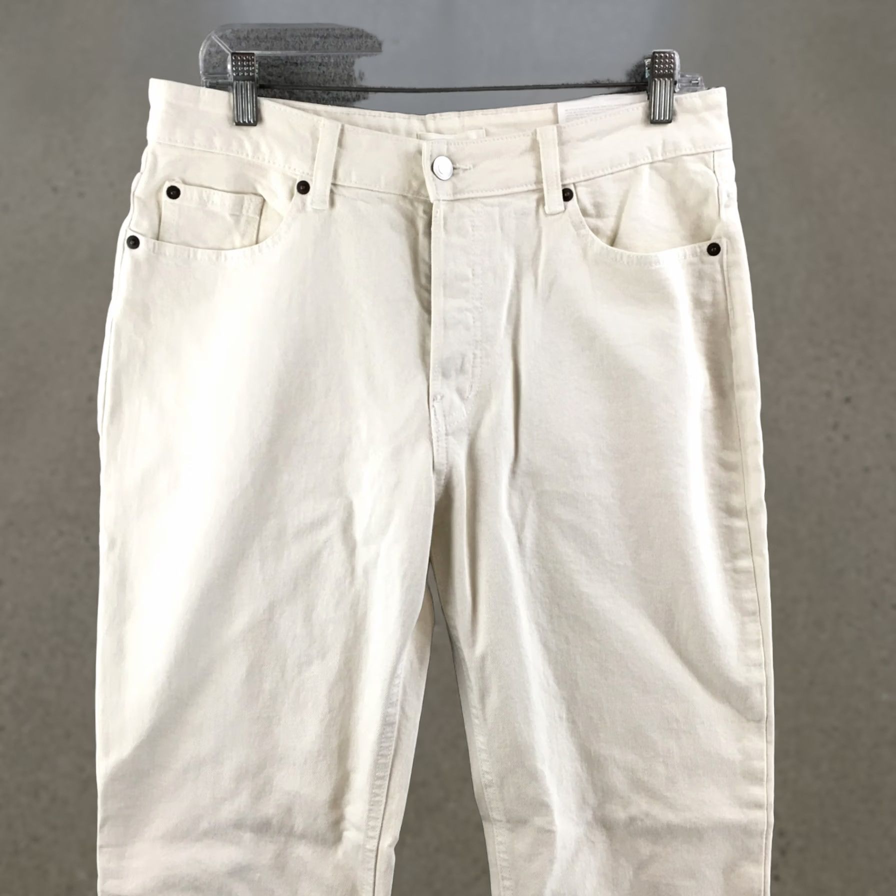 H&M H&M Jeans Women's 10 90s Straight Ivory White Straight Leg Button Fly High Rise Size 32" / US 10 / IT 46 - 1 Thumbnail